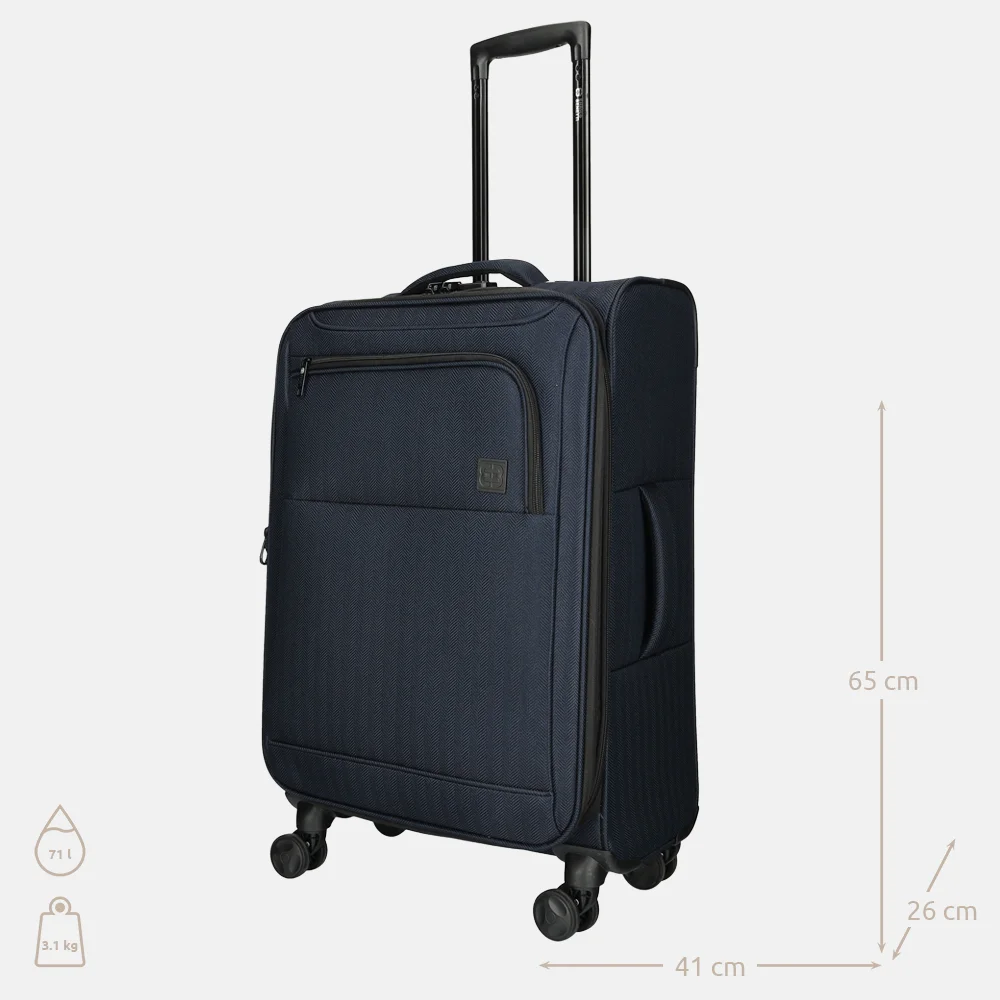 Enrico Benetti Oakville reiskoffer 65 cm blauw bij Duifhuizen