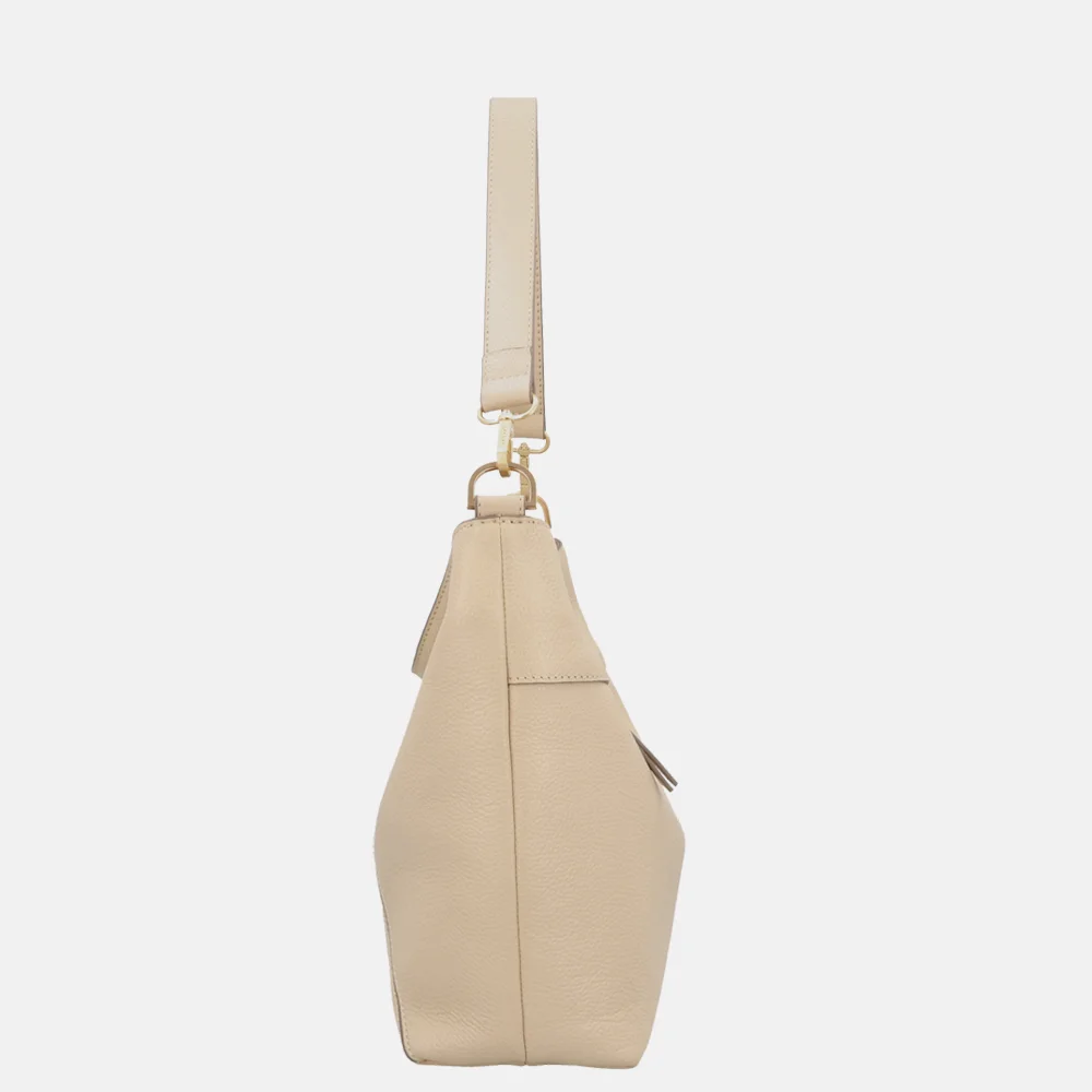 Loulou Essentiels Sabine buideltas beige bij Duifhuizen