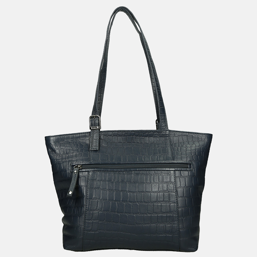 Berba Laguna shopper croco navy bij Duifhuizen
