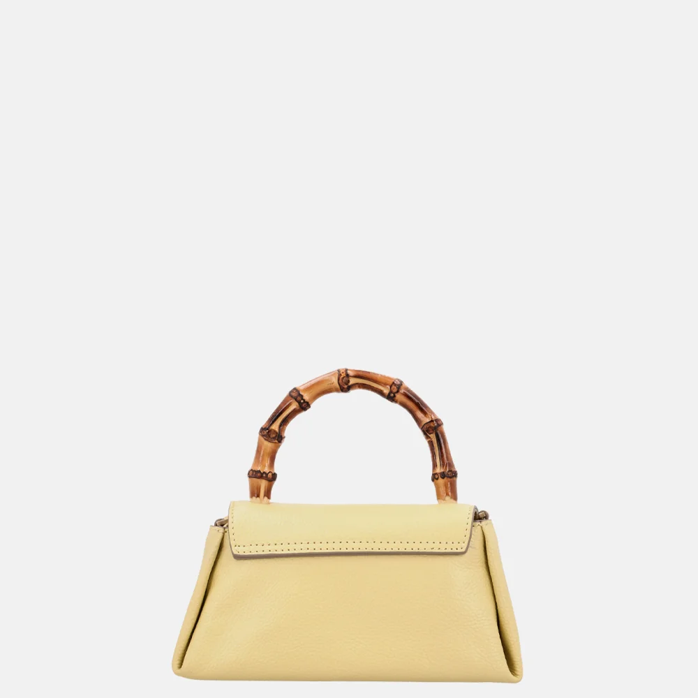 Loulou Essentiels Mae Bamboo handtas sorbet yellow bij Duifhuizen