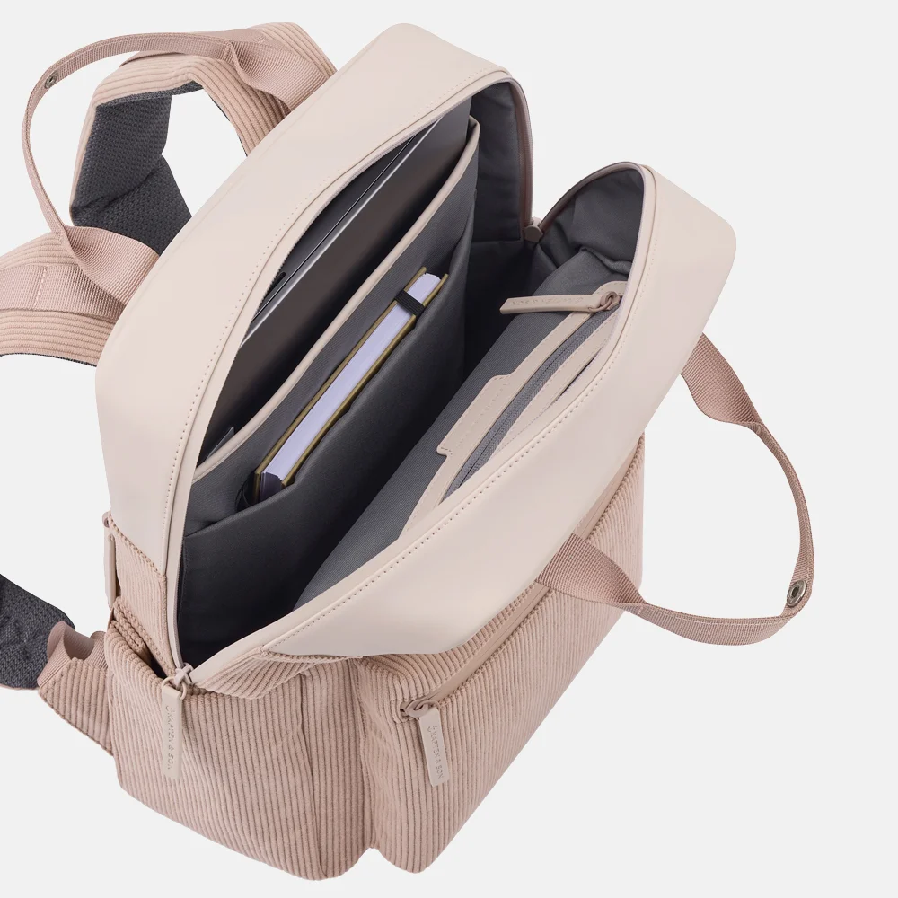 Kapten & Son Bergen Pro Corduroy rugzak 15 inch rose clay bij Duifhuizen