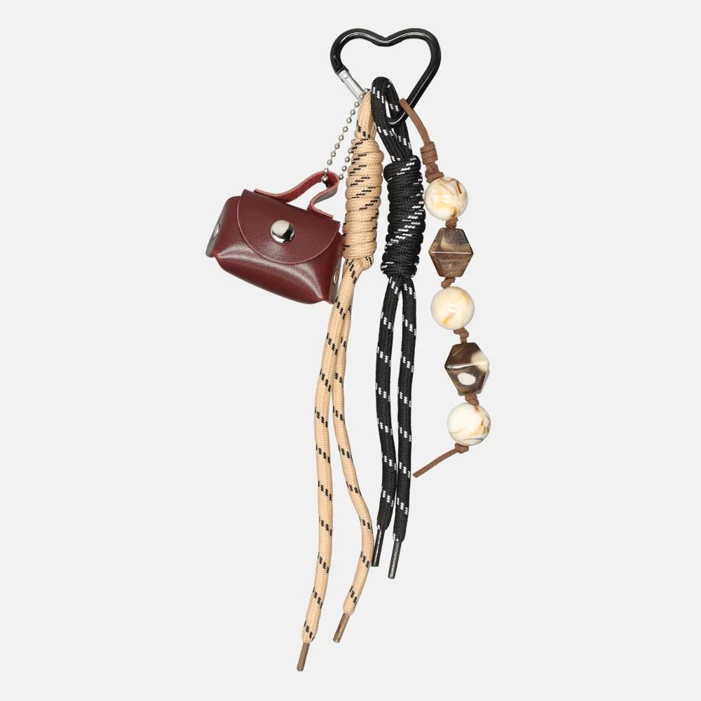 Flora & Co bag charm/tassenhanger chocolat