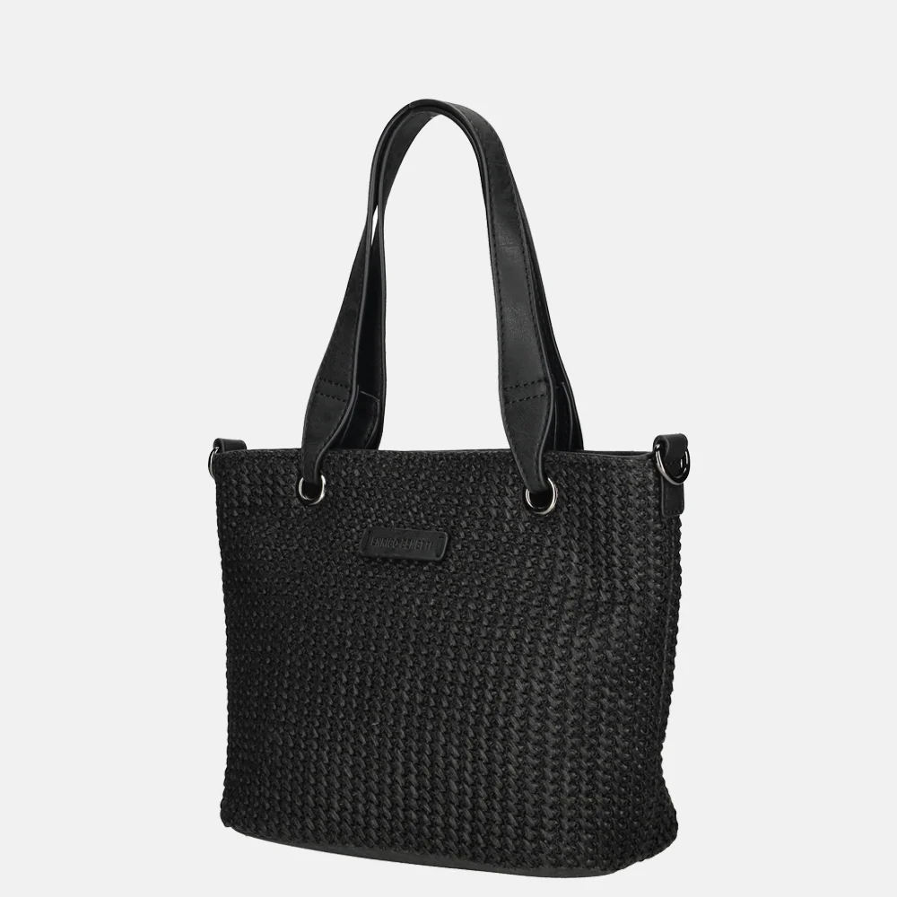 Enrico Benetti Raffia handtas S zwart bij Duifhuizen
