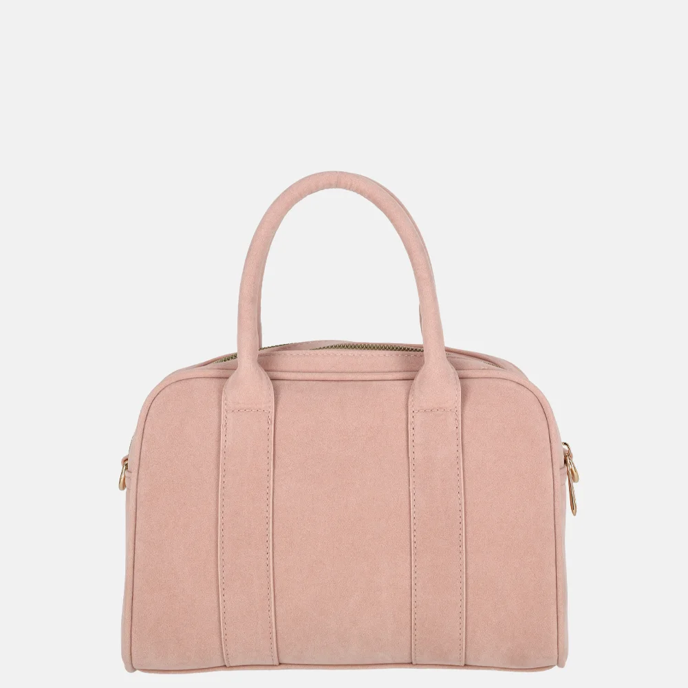 Flora & Co handtas bowling suedine pink bij Duifhuizen