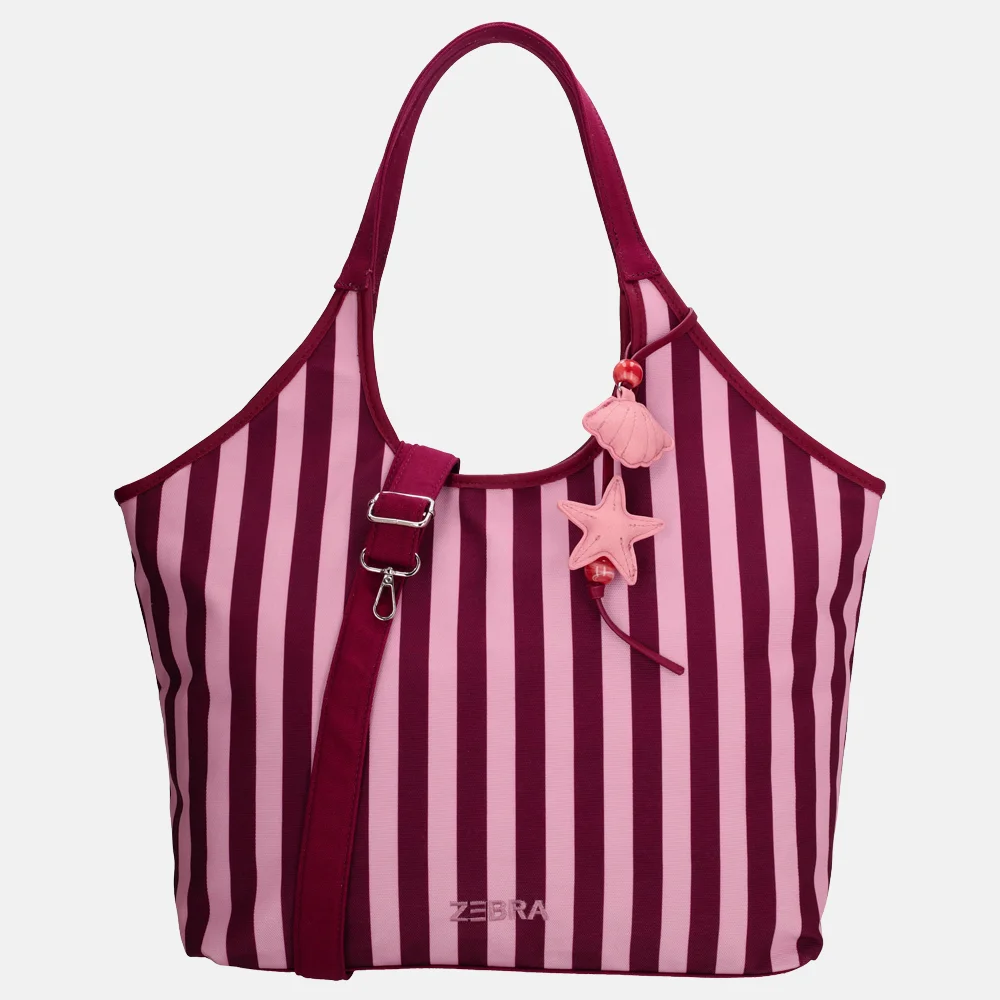 Zebra Trends Mira shopper streep bordeaux rood