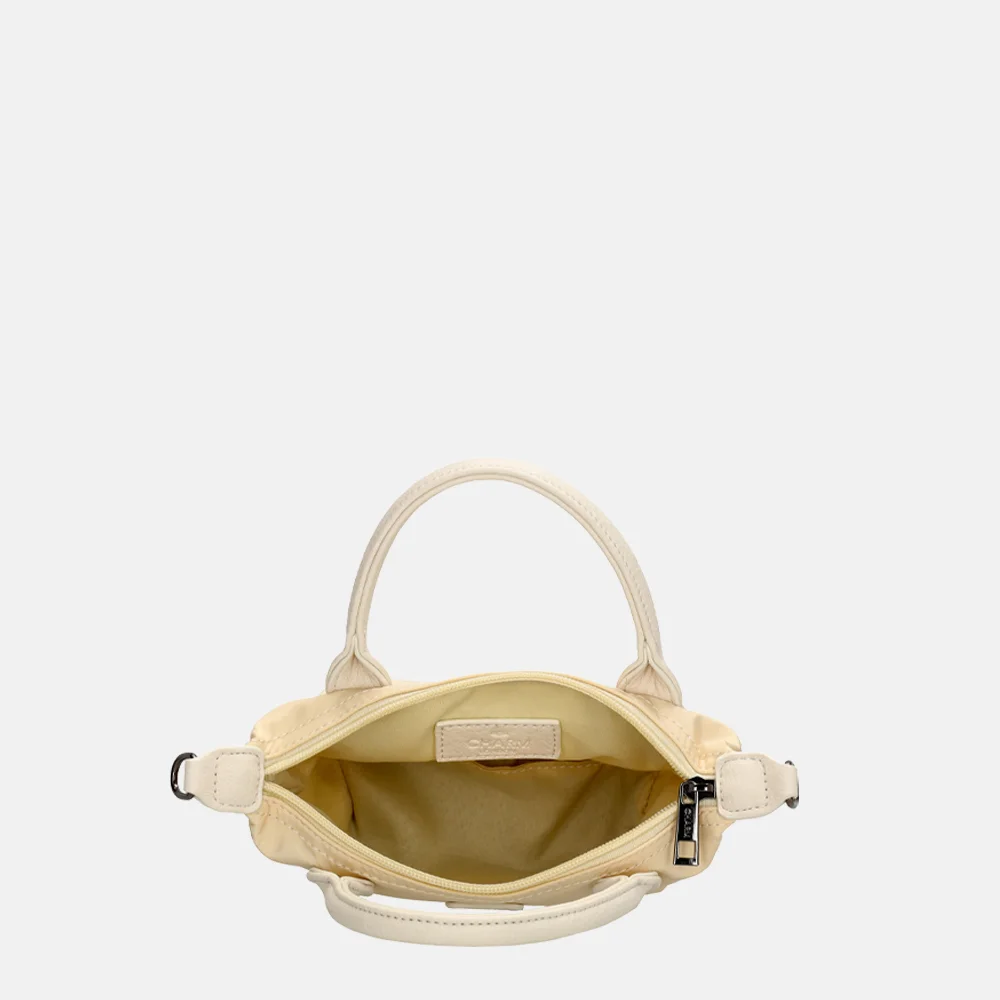 Charm London Buckingham Mono crossbody tas XS creme bij Duifhuizen
