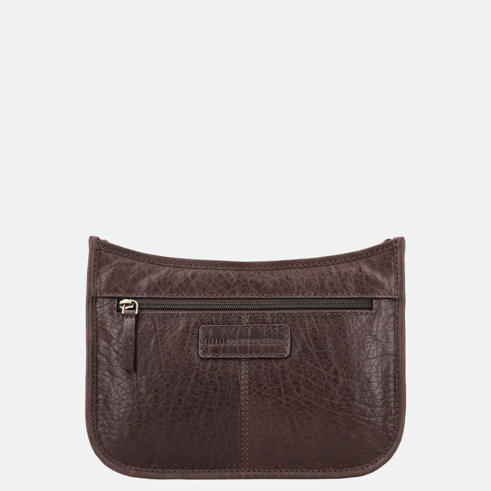 Hide & Stitches Jura crossbody tas donkerbruin bij Duifhuizen