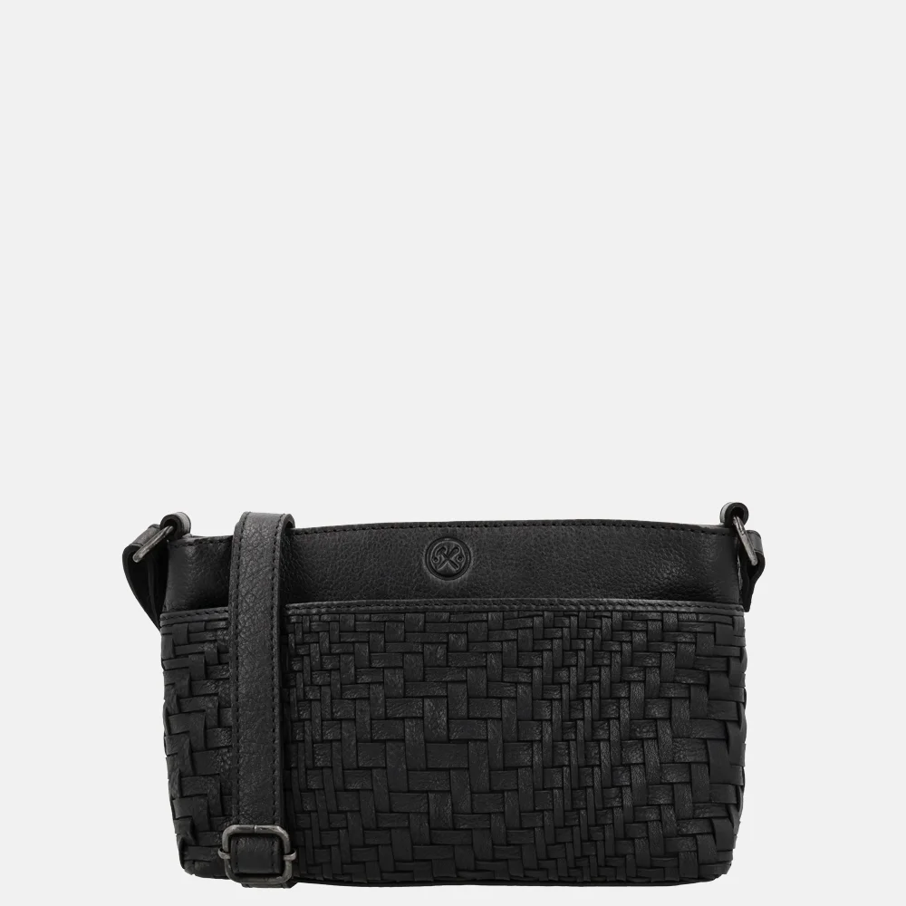 Hide & Stitches Inspired crossbody tas zwart