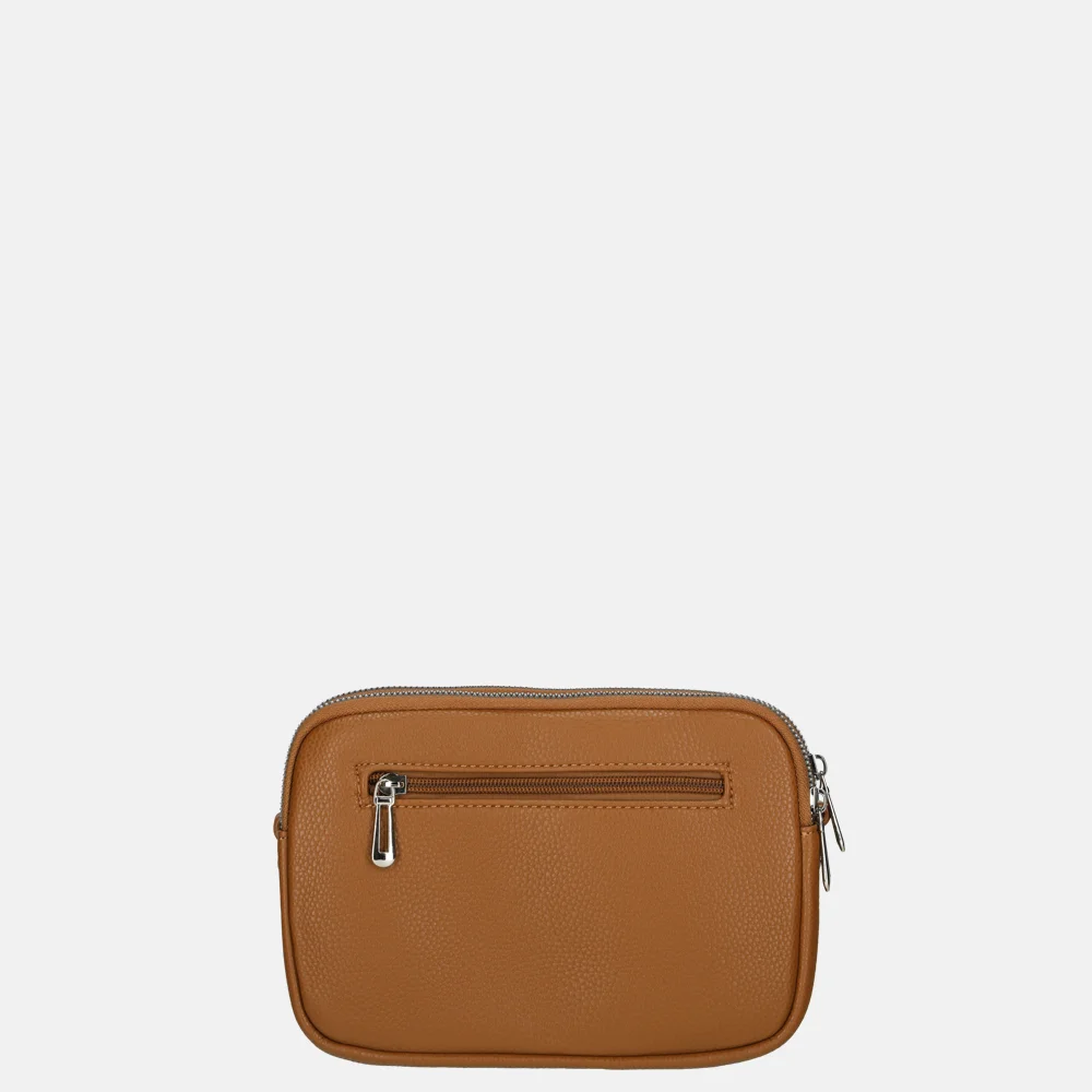 Flora & Co crossbody tas camel bij Duifhuizen