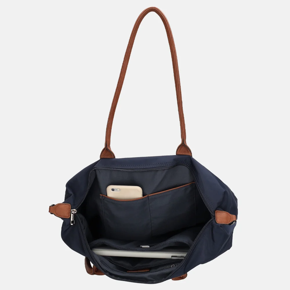 Charm London Buckingham shopper met 15.6 inch laptopvak L blauw bij Duifhuizen