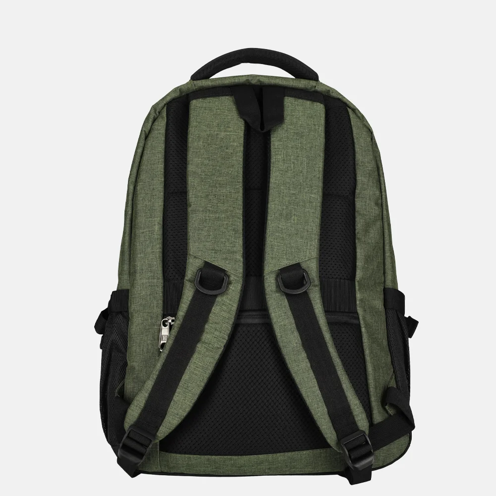 Enrico Benetti Hamburg laptoprugzak 17 inch olijf bij Duifhuizen