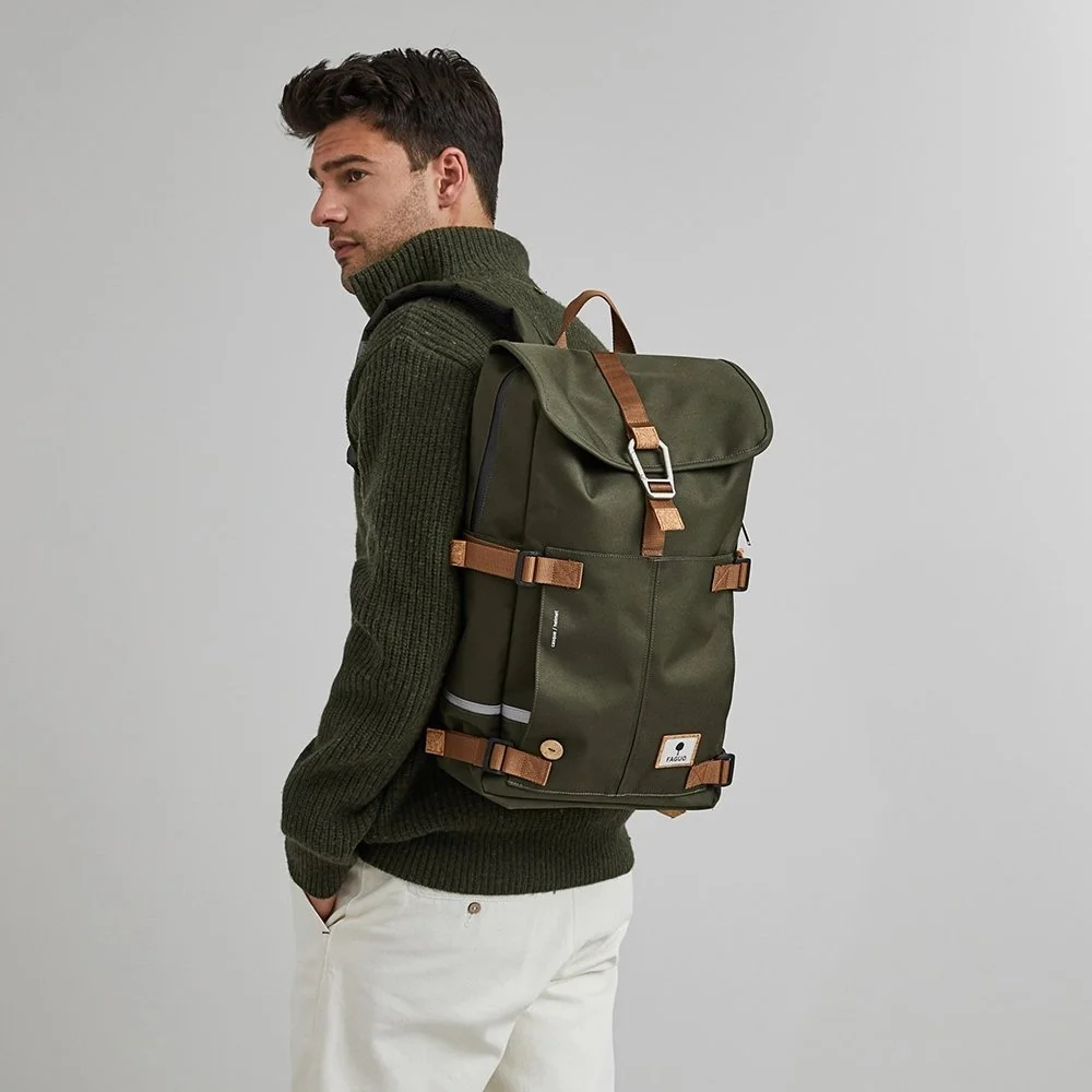 Faguo Commuter rugzak 14 inch kaki bij Duifhuizen