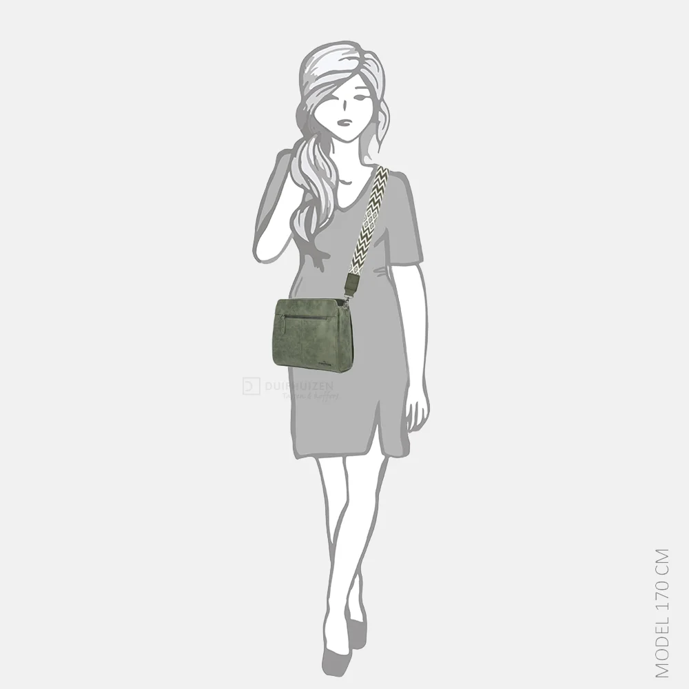 Enrico Benetti Stacey crossbody tas olijfgroen bij Duifhuizen