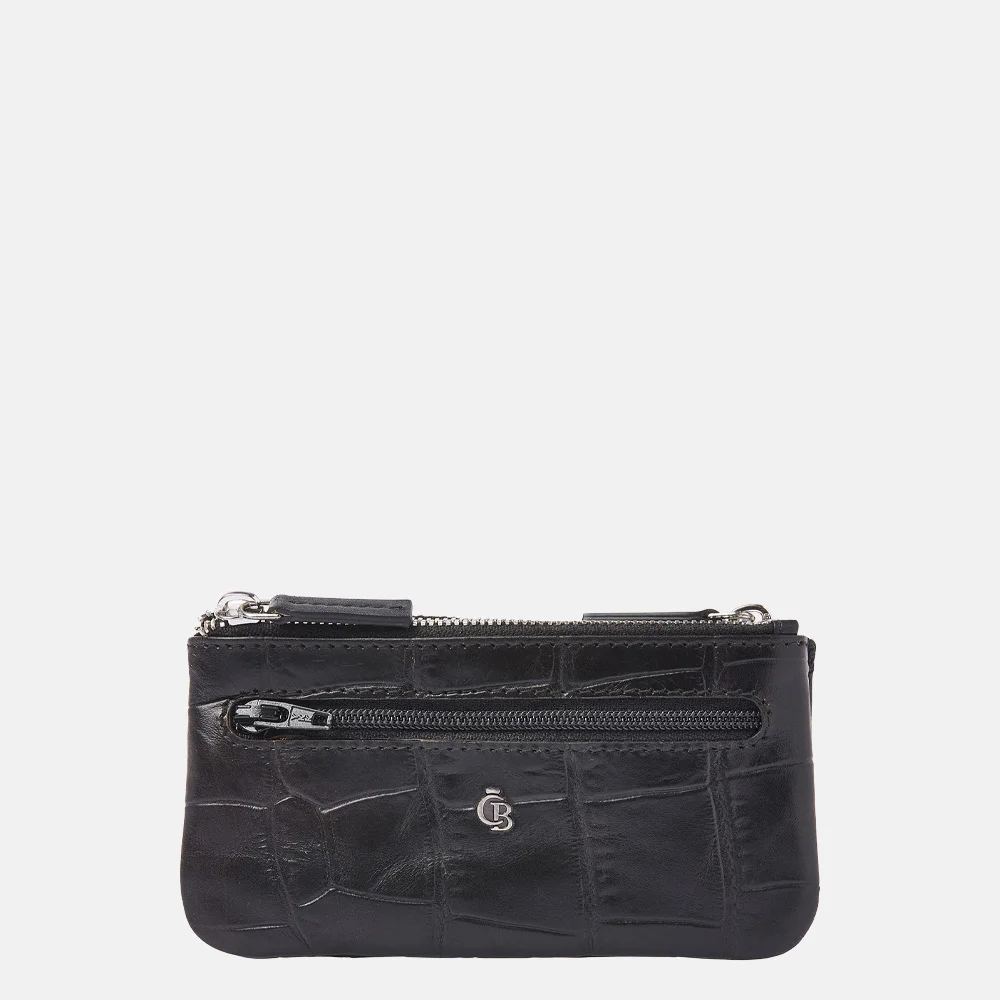 Castelijn en Beerens double zip sleuteletui croco black bij Duifhuizen