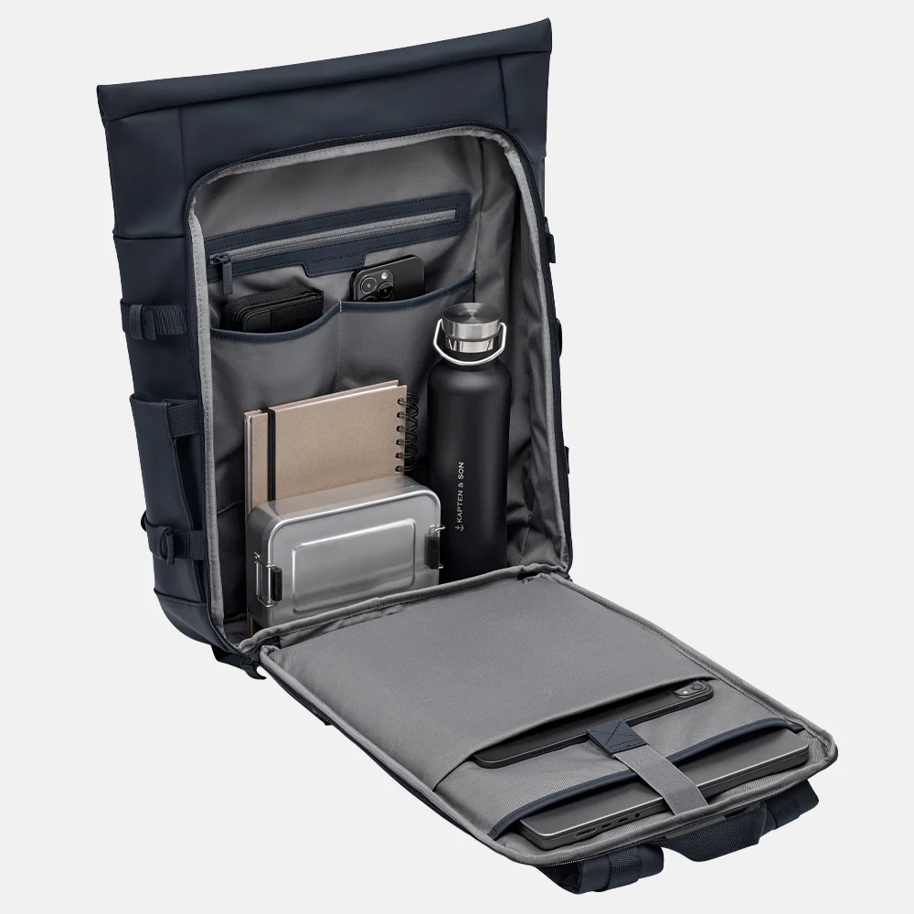 Kapten & Son Helsinki PRO rugzak 15 inch navy blue bij Duifhuizen