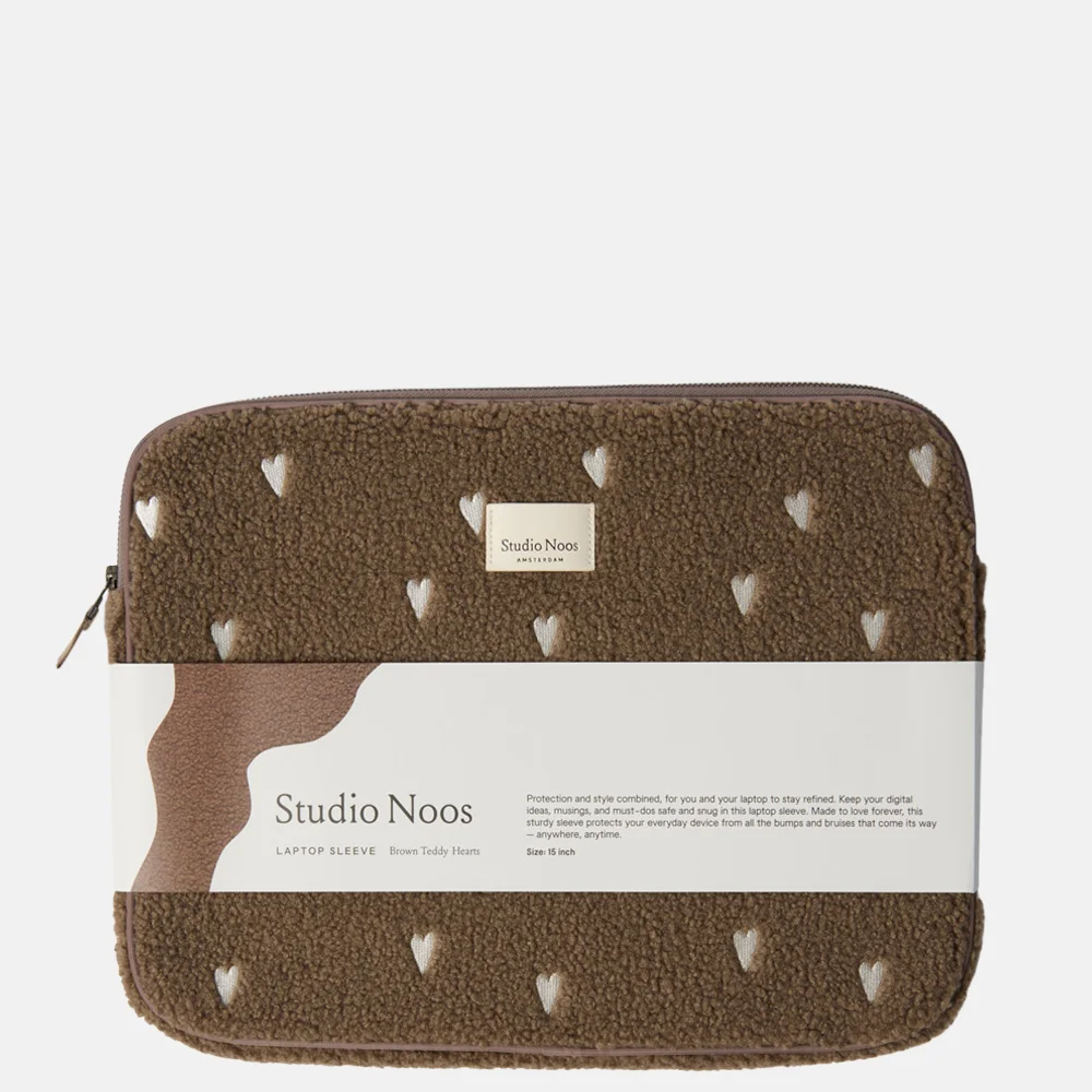 Studio Noos teddy laptophoes 15 inch brown bij Duifhuizen