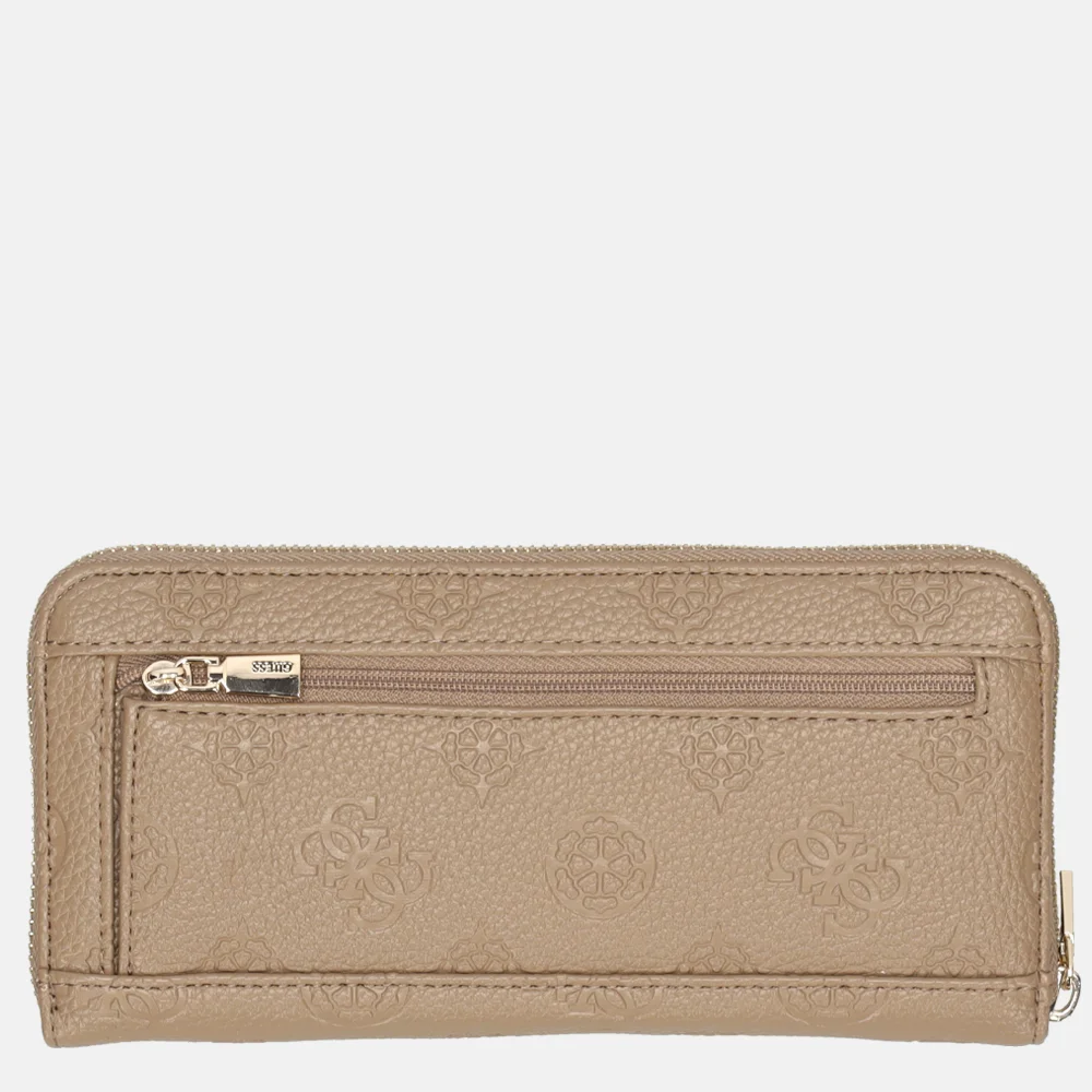 Guess Cresidia SLG ziparound portemonnee  dark taupe bij Duifhuizen