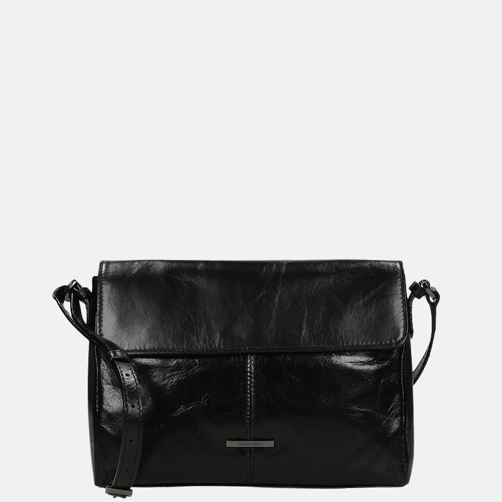 Claudio Ferrici Pelle Vecchia crossbody tas M black bij Duifhuizen