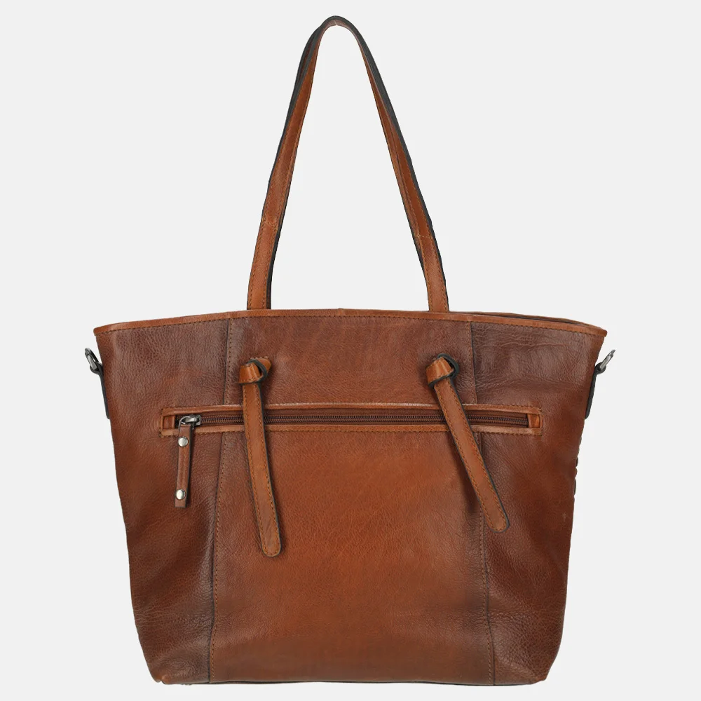 Berba Amalfi shopper vlechtwerk cognac bij Duifhuizen