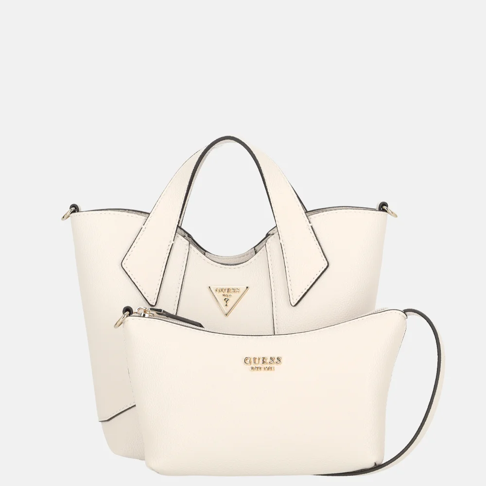 Guess Darcy mini tote handtas stone bij Duifhuizen