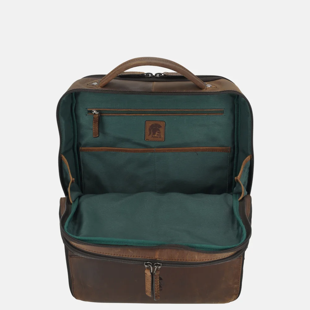 Pylos 59 Hunter laptoprugzak 15 inch coffee bij Duifhuizen