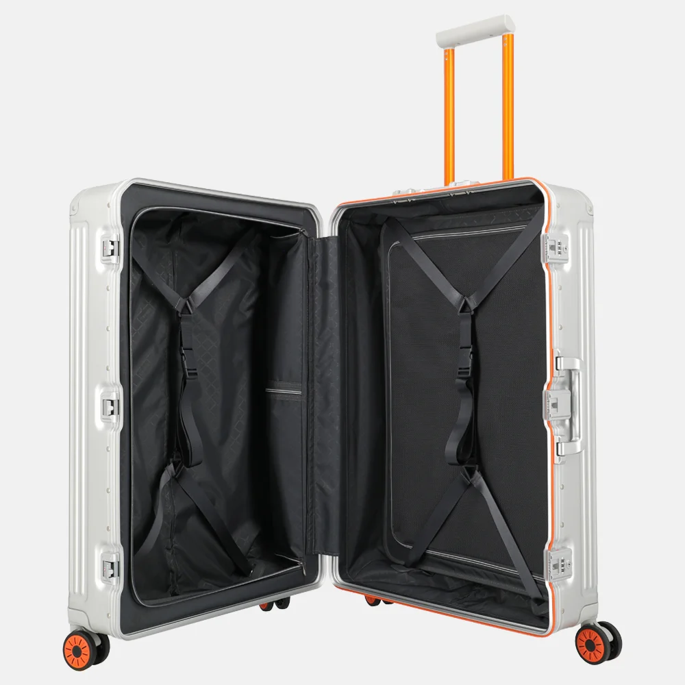 Travelite Next 2.0 reiskoffer 75 cm Limited Edition silver-orange bij Duifhuizen
