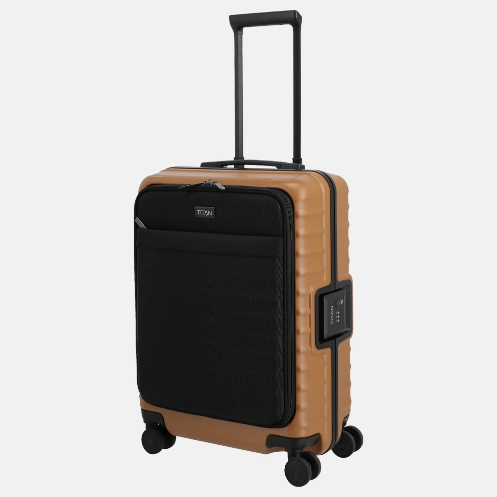 Titan Upgrade Overseas handbagage koffer frontpocket 55 cm canyon bronze bij Duifhuizen