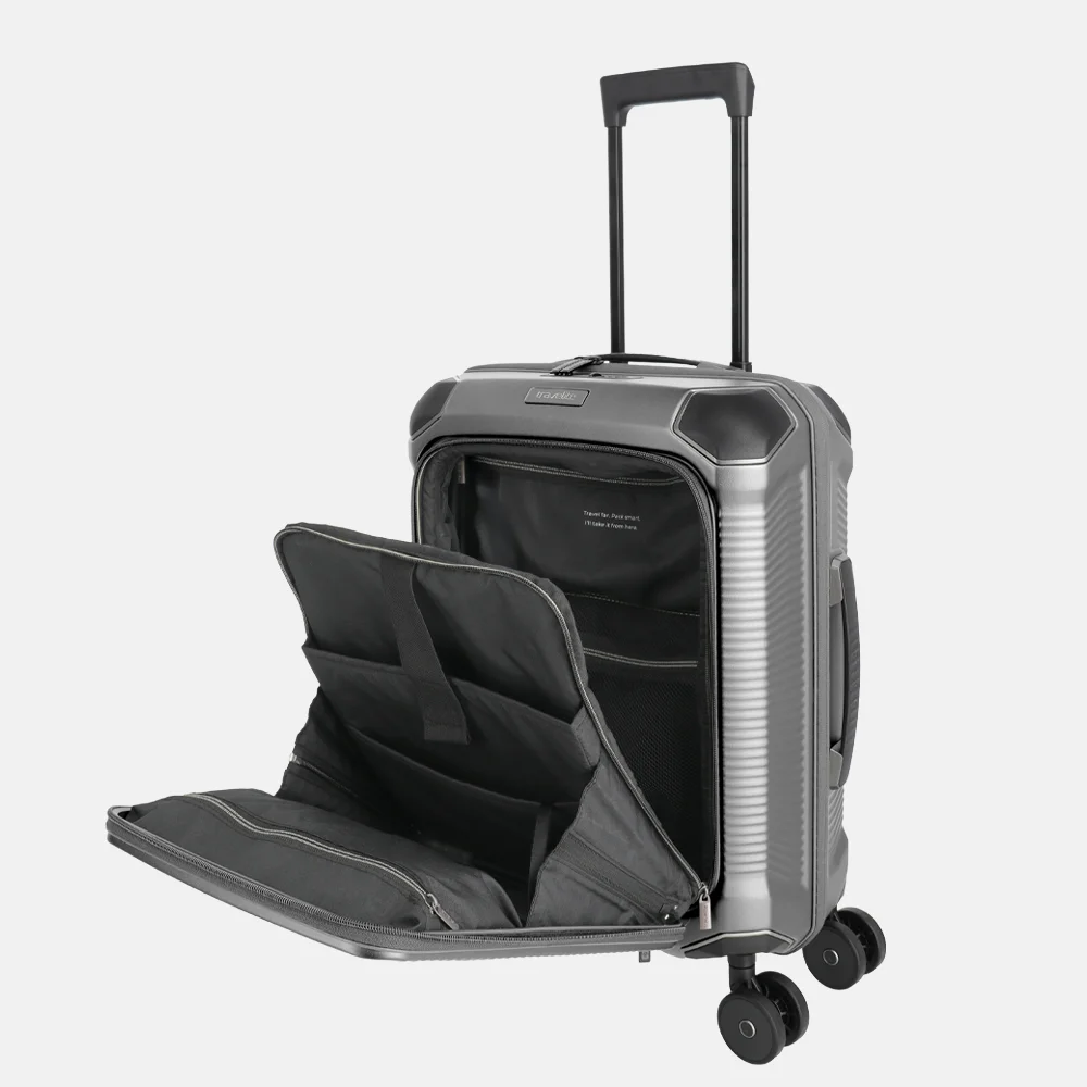 Travelite Millennium handbagage koffer 55 cm silver bij Duifhuizen