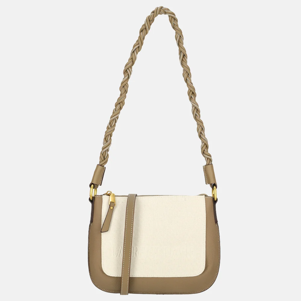 Laurent David Cato crossbody tas taupe bij Duifhuizen