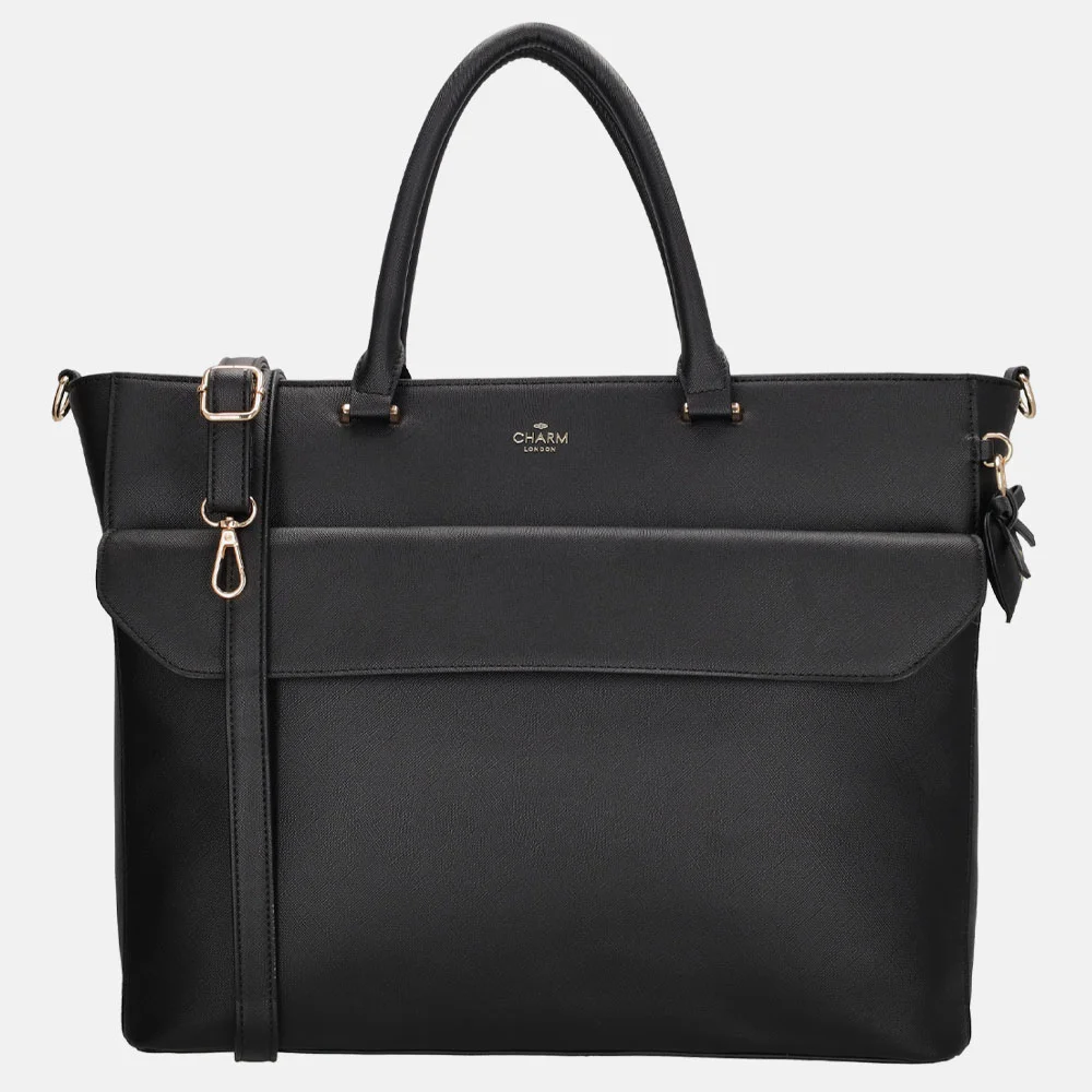 Charm London handtas 15 inch zwart