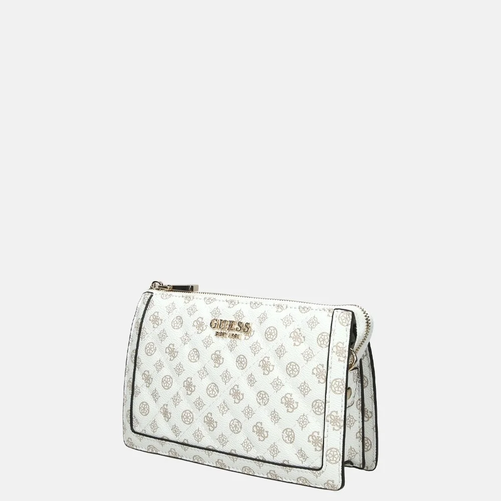 Guess Abey Multi crossbody tas white logo bij Duifhuizen