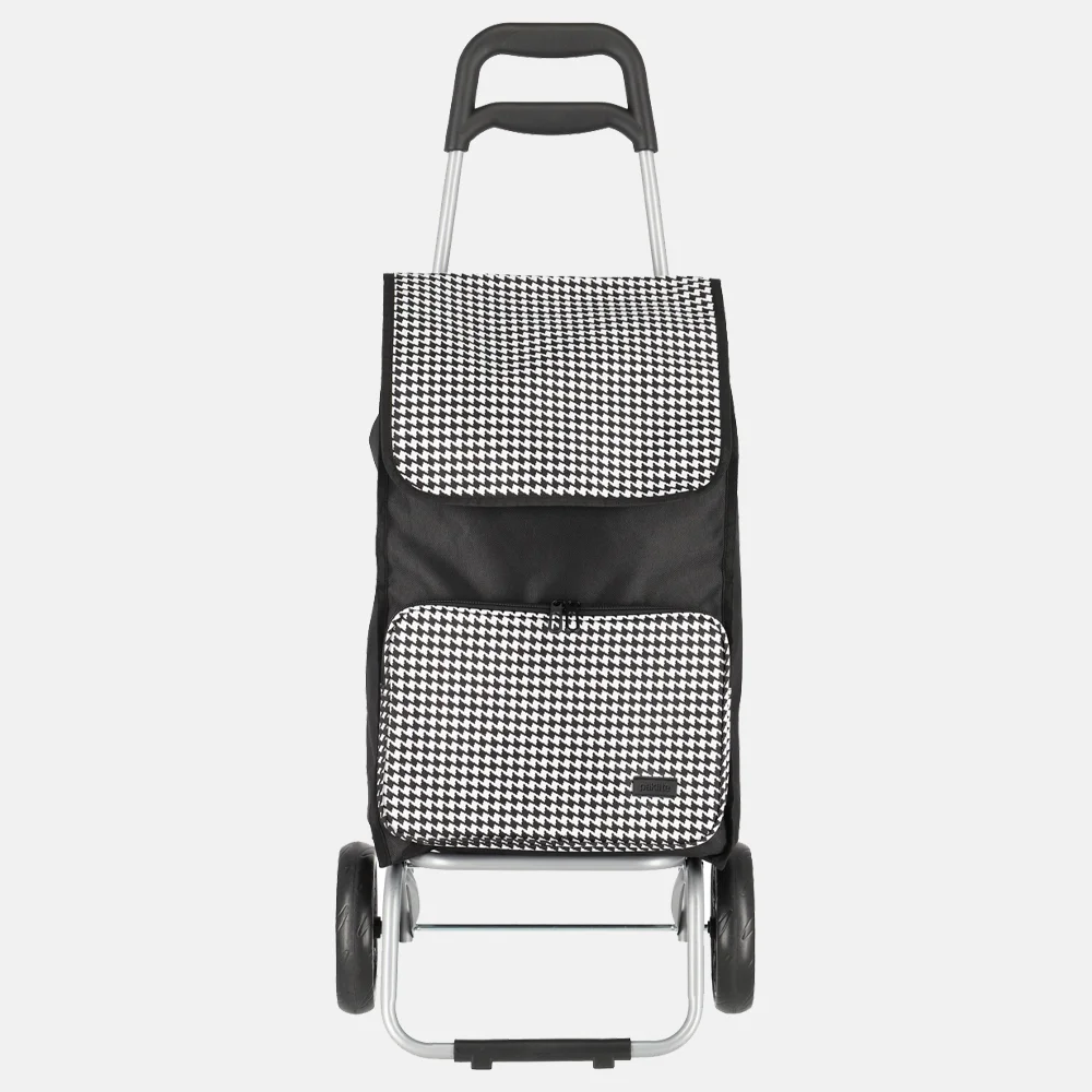 Travelite Paklite boodschappentrolley black bird printing bij Duifhuizen