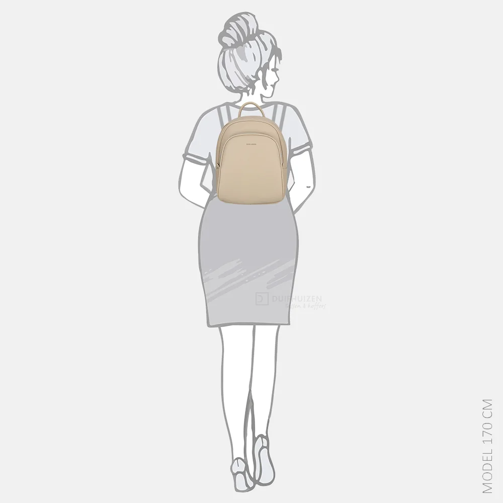 David Jones rugzak otmael beige bij Duifhuizen