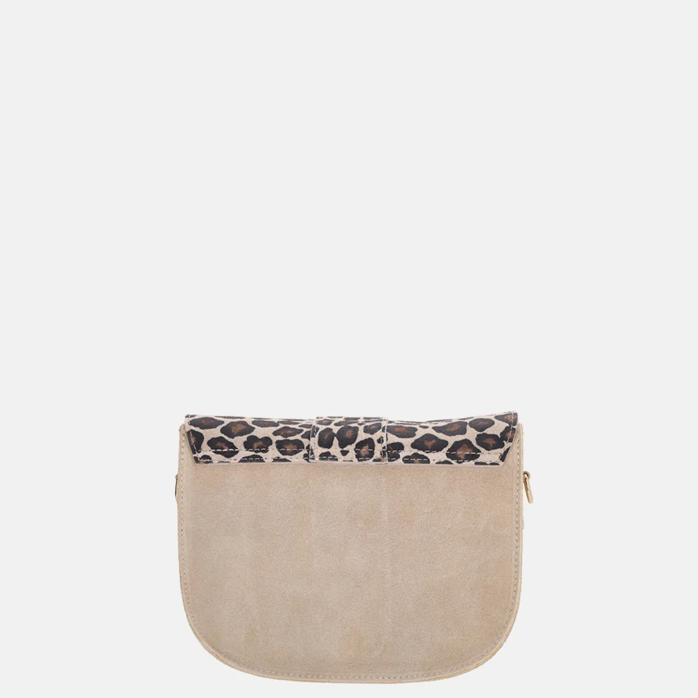Charm London crossbody tas leopard taupe bij Duifhuizen