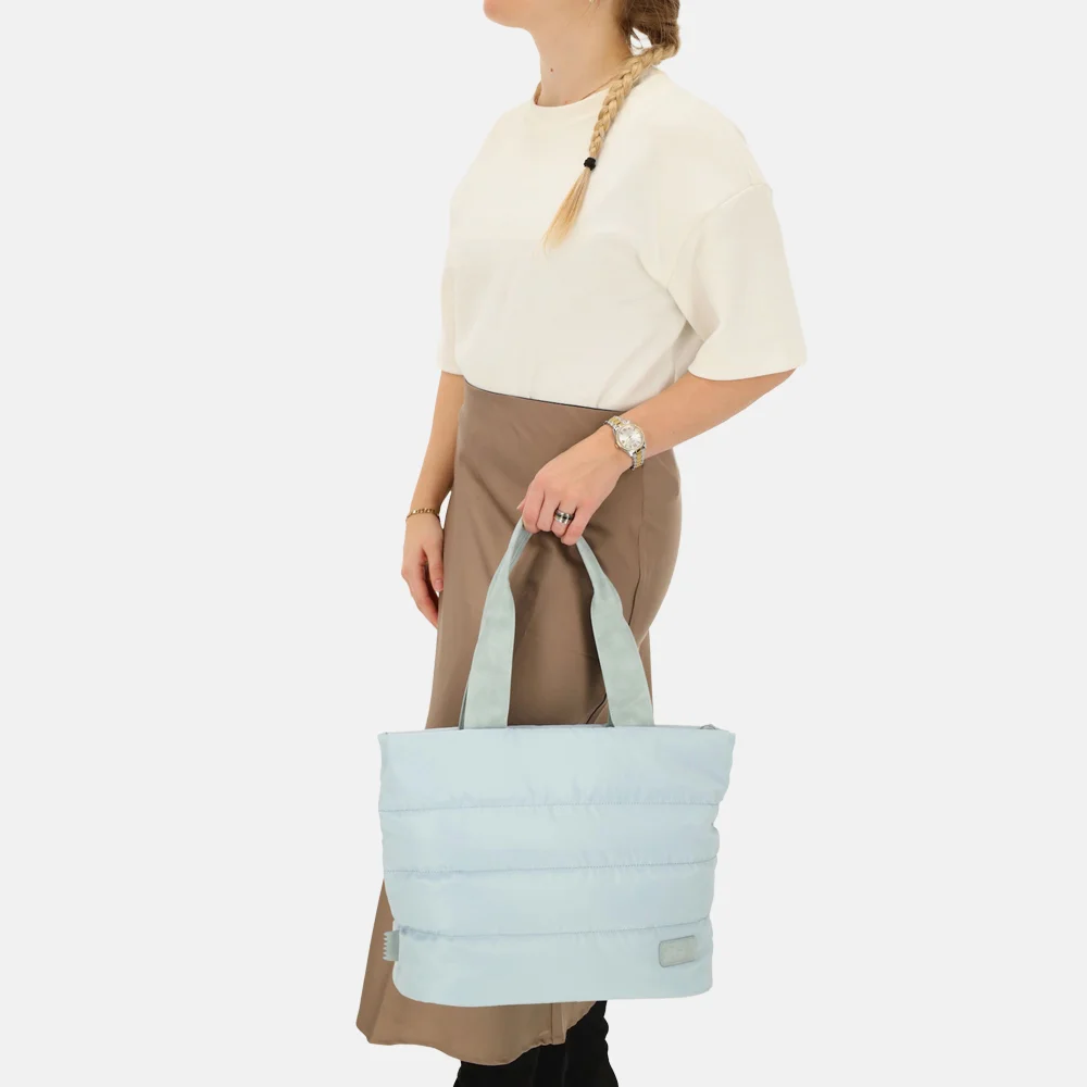 Zebra Trends Elske puffy handtas M lichtblauw bij Duifhuizen