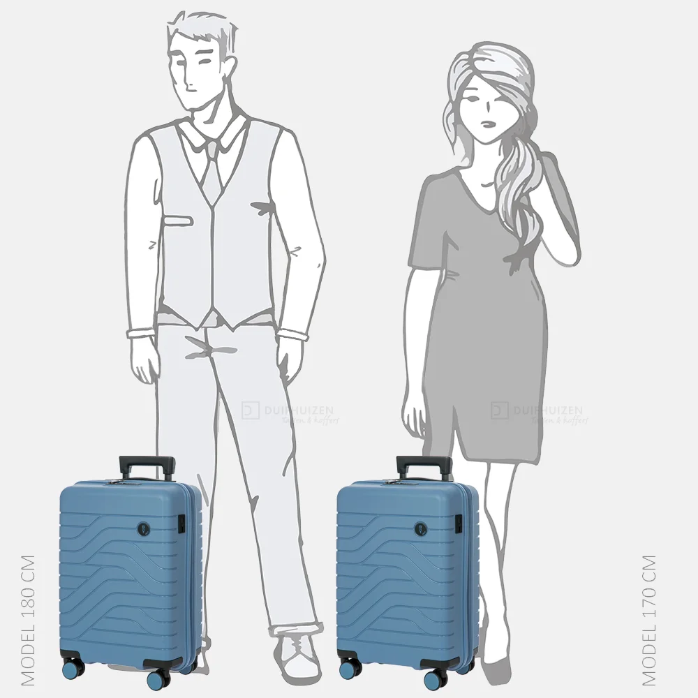 Bric's Ulisse handbagage koffer 55 cm grey blue bij Duifhuizen