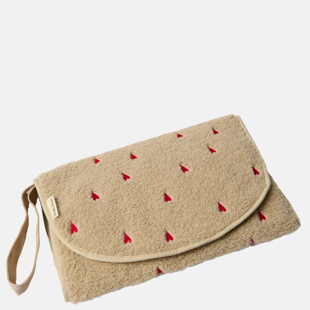 Studio Noos Teddy Hearts Changing Mat ecru bij Duifhuizen