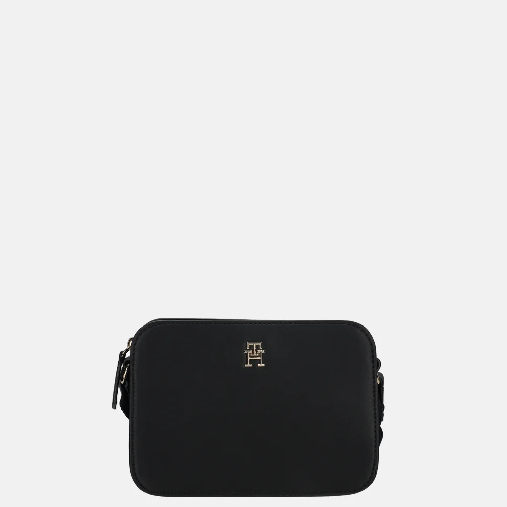 Tommy Hilfiger Logo Tape crossbody tas black bij Duifhuizen
