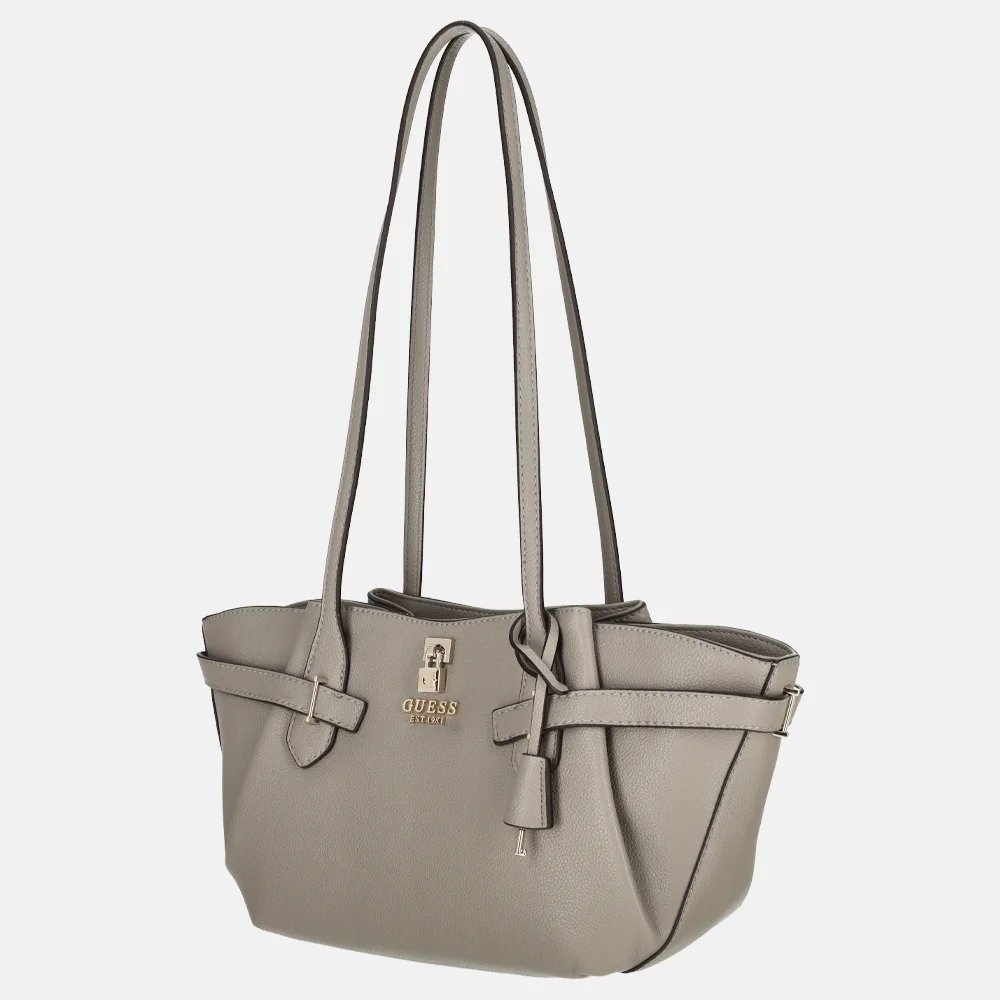 Guess Yesba schoudertas dark taupe bij Duifhuizen