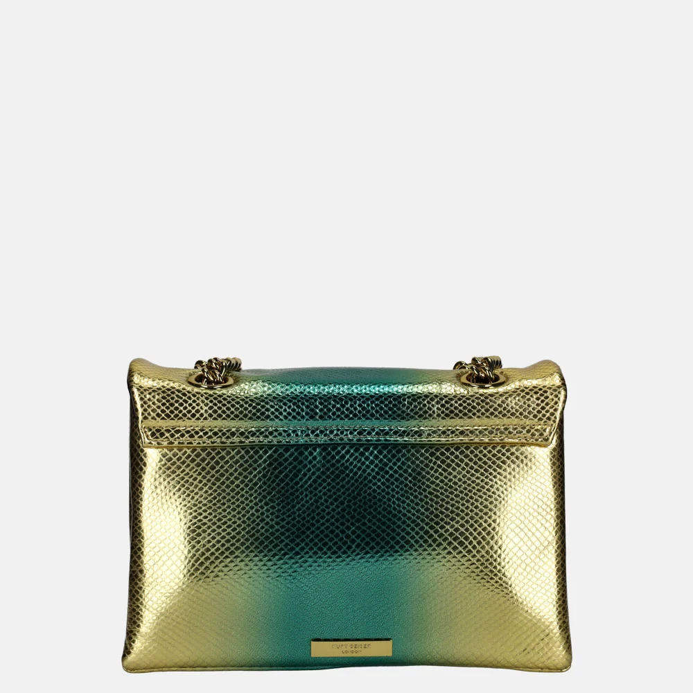 Kurt Geiger Kensington lizard schoudertas gold/combi bij Duifhuizen