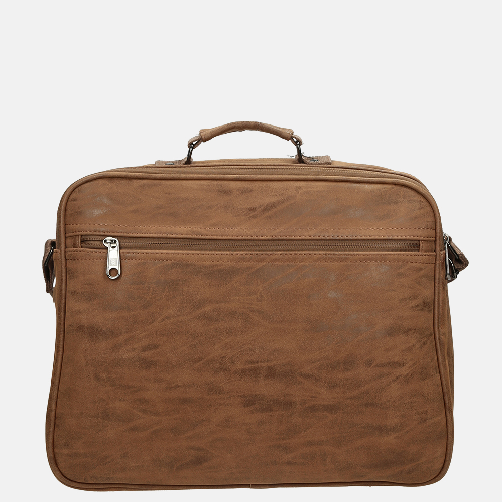 Enrico Benetti Rotterdam laptoptas 15 inch camel bij Duifhuizen