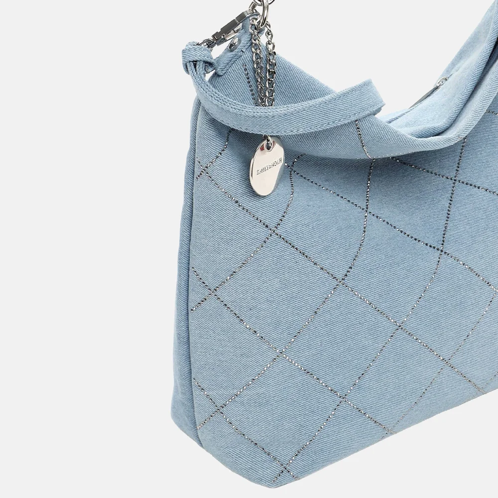 Emily & Noah Juliane buideltas denim strass light blue bij Duifhuizen