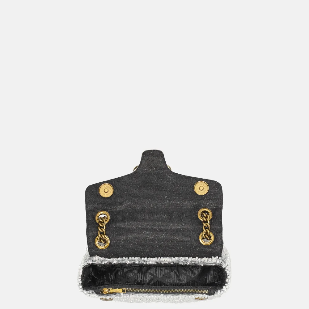 Kurt Geiger Pimlico mini schoudertas parel white/black bij Duifhuizen