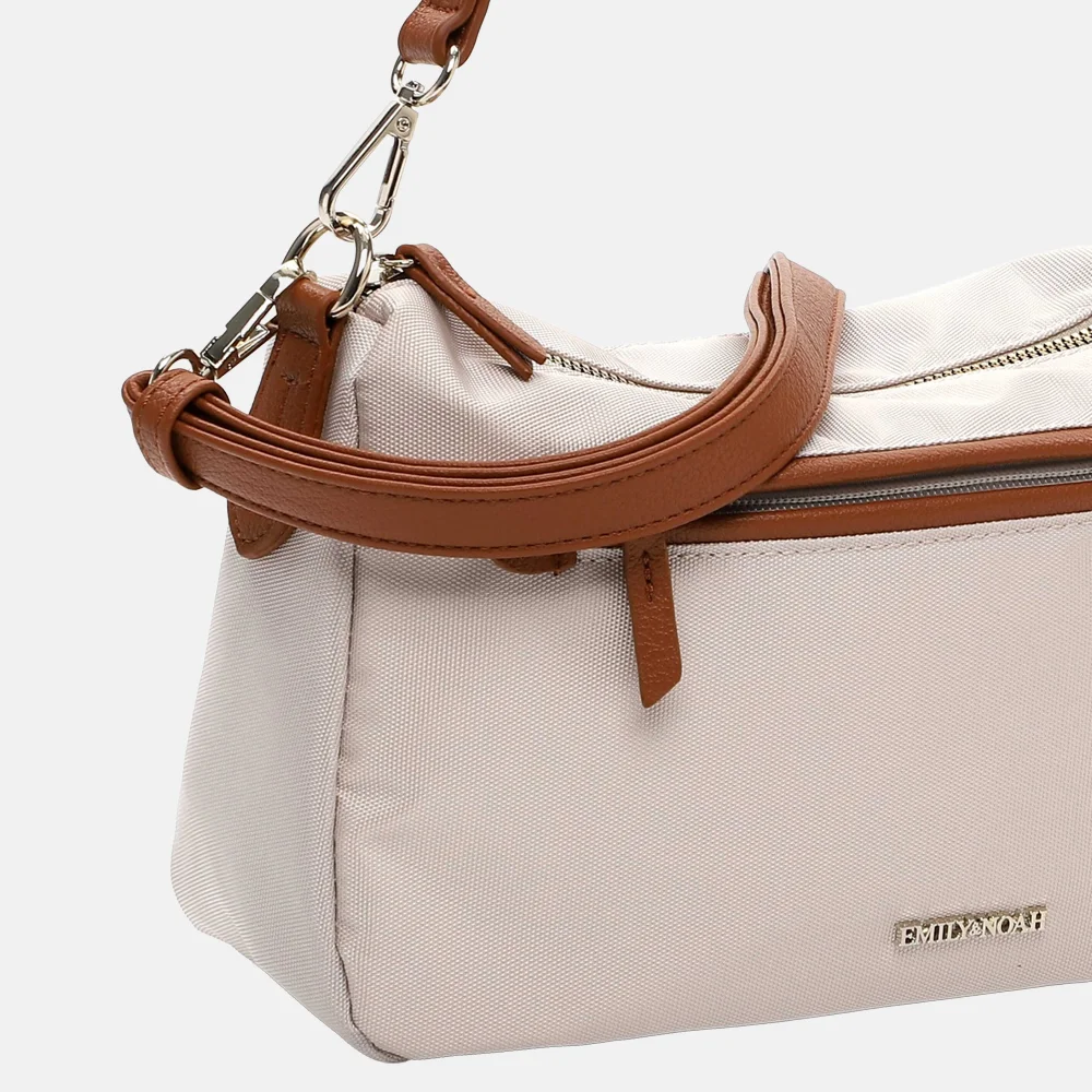 Emily & Noah Jarina crossbody tas beige bij Duifhuizen