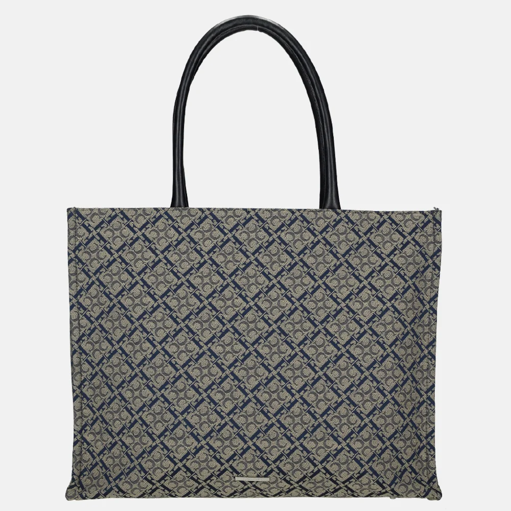 Claudio Ferrici Logo shopper L taupe bij Duifhuizen