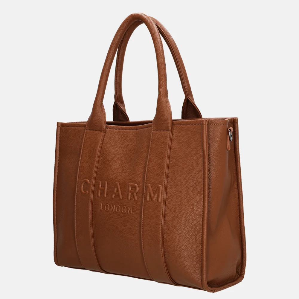 Charm London laptoptas 15 inch bruin bij Duifhuizen
