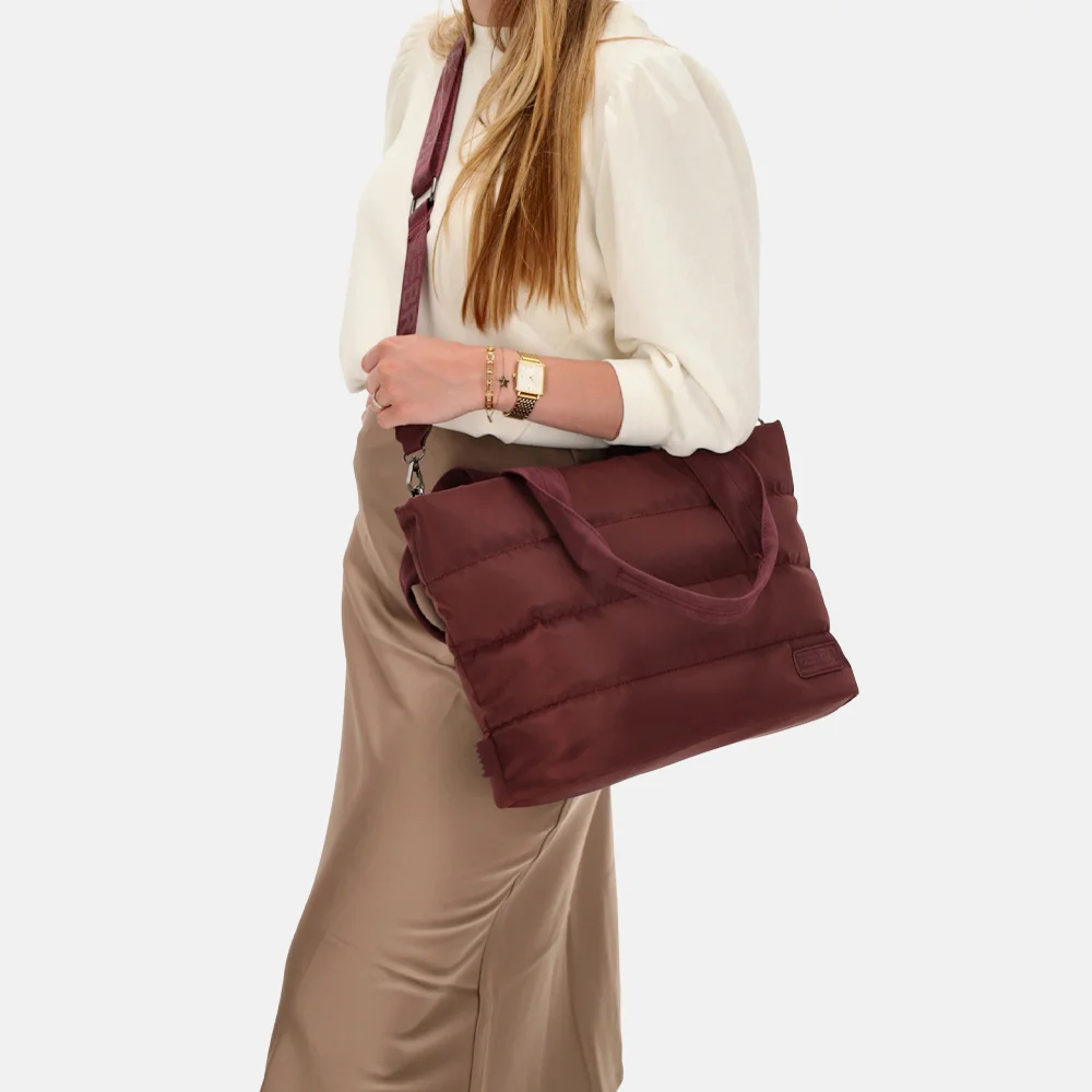 Zebra Trends Elske puffy handtas M bordeaux bij Duifhuizen