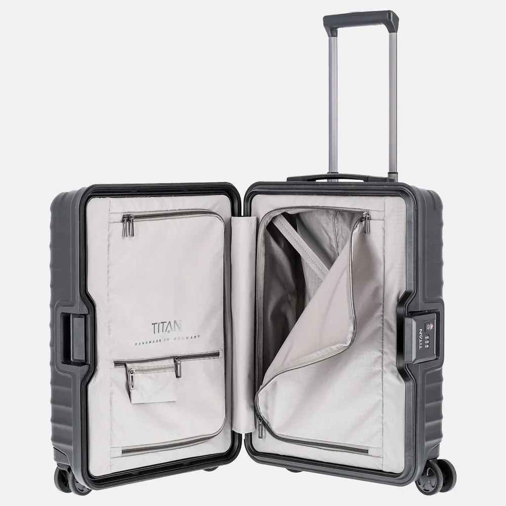 Titan Litron spinner FRAME handbagage koffer 55 cm traubengrun bij Duifhuizen