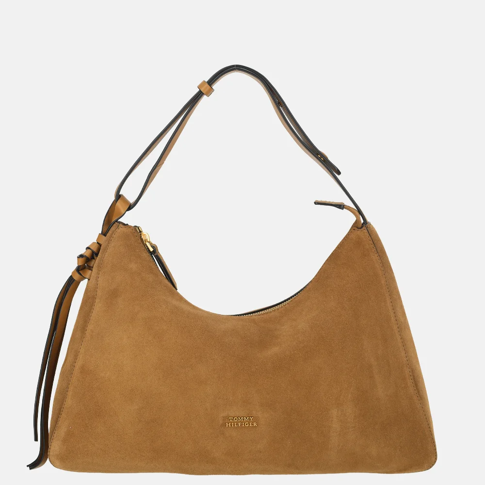 Tommy Hilfiger Statement schoudertas suede cognac
