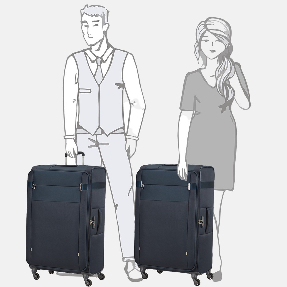 Samsonite Citybeat Spinner koffer 78 cm navy blue bij Duifhuizen